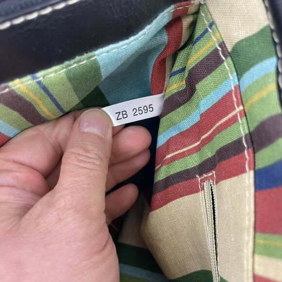 Fossil Modern Vintage Raffia Black Rattan Leather Woven Satchel Shoulder Bag Key - Picture 15 of 16